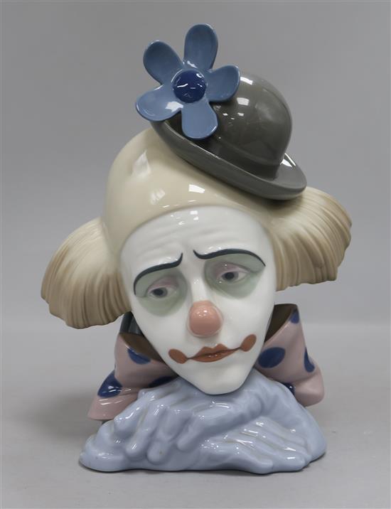 A Lladro bust of a clown